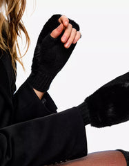 Faux fur mittens
