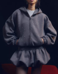 Shiny neoprene-effect sweatshirt