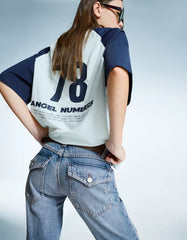 Flared baggy jeans with zippers