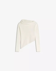 Asymmetric gathered sweater
