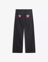 Studded star baggy jeans