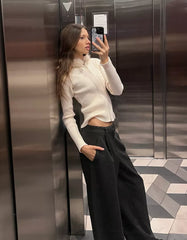 Knitted Zip-Up Jacket with Faux Fur Hood