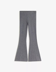Cable-knit flared pants