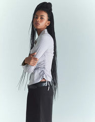 Fitted shirt with gathered side