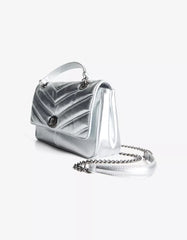 Quilted faux leather shoulder bag