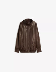 Oversize leather effect jacket