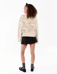 Printed jacquard sweater