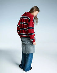 Sweater with polo collar