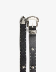 Faux leather studded belt