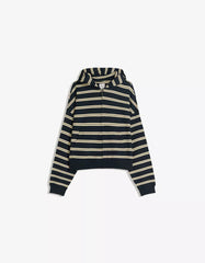 Striped zip-up hoodie