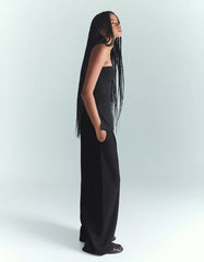 Voluminous double-fabric pants