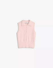 Faux fur polo collar vest