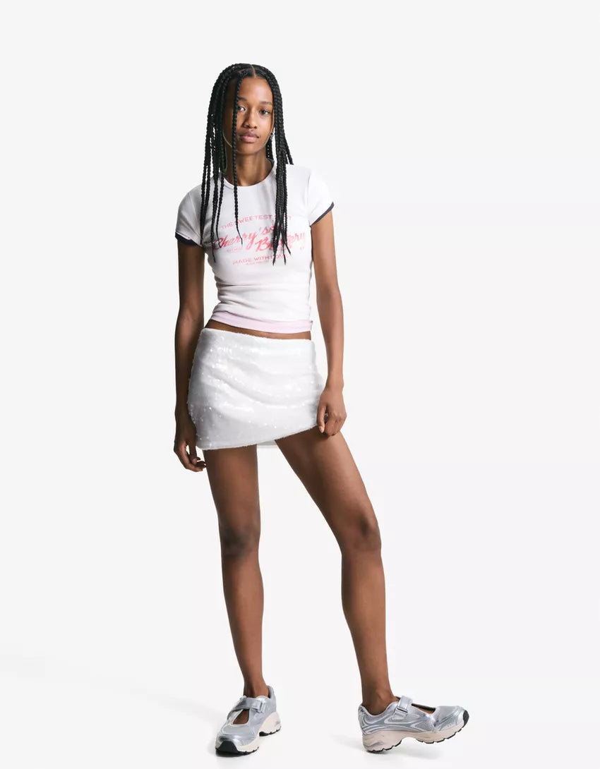 Sequined mini skirt