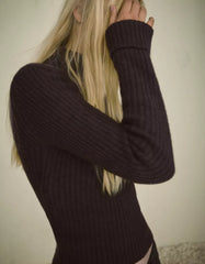 High neck ribbed sweater