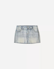 Denim mini skort