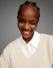 V-neck cropped sweater