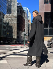 Long drop-shoulder coat