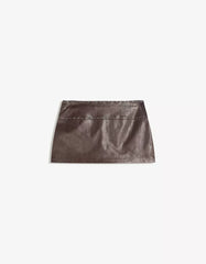 Leather effect mini skirt