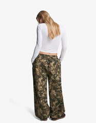 Printed parachute cargo pants