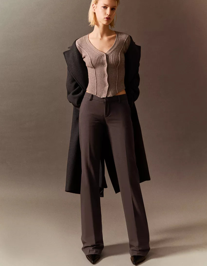 Low-rise boot-cut pants