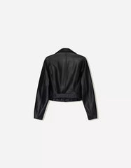 Leather effect biker jacket