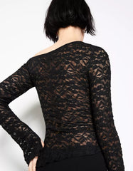 Long sleeve blonde lace top