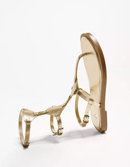 Flat slider sandals with buckles