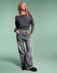 Striped long sleeve sash T-shirt