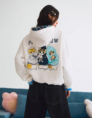 Mofusand print hooded sweatshirt