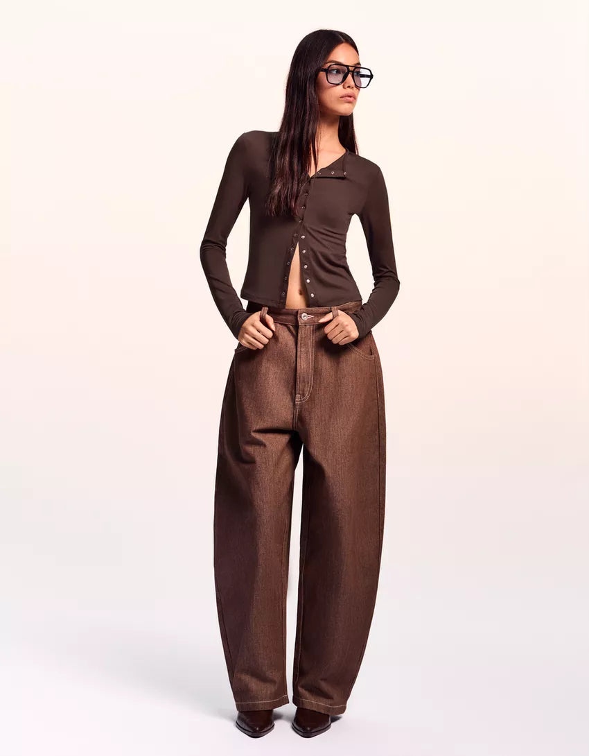 Long sleeve T-shirt with buttons