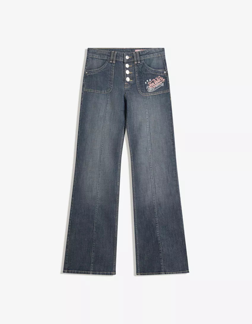 Von Dutch embroidered bootcut jeans