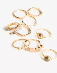9-pack of rhinestone rings