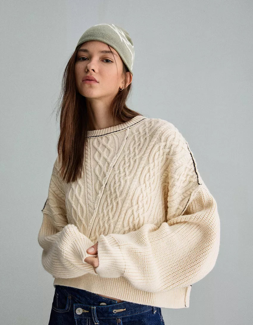 Cable-knit sweater