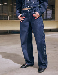 Baggy barrel jeans with studs