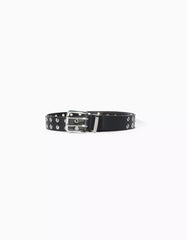 Faux leather belt with eyelets