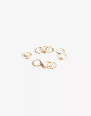 9-pack of rhinestone rings