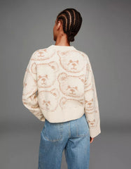 Printed jacquard sweater