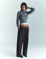 High neck ribbed sweater