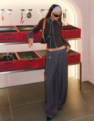 Zip-up cardigan with faux fur collar