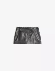 Leather effect mini skirt