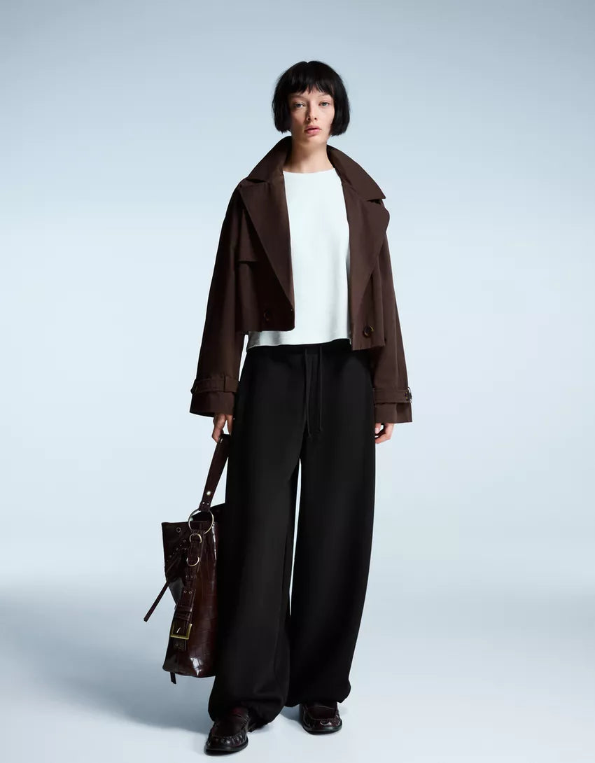 Plush barrel pants with stoppers