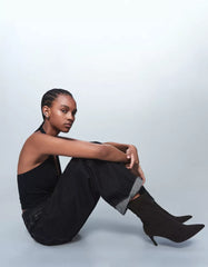 Tailored high-heel ankle boots