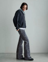 Textured flared baggy jeans