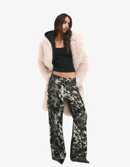 Jacquard print baggy jeans