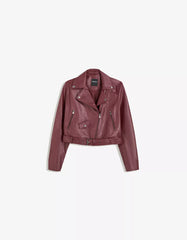 Leather effect biker jacket