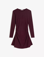 Gathered long sleeve mini dress