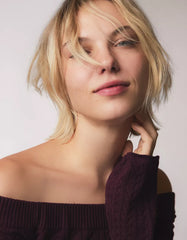 Cable-knit bardot sweater