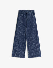 Sequinned Wide-Leg Jeans