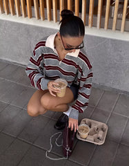 Sweater with polo collar