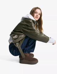 Platform ankle boots with faux fur lining